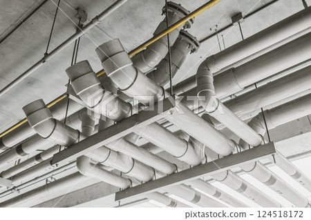 Water piping system, drain pipe system, Building infrastructure of water tube engineering. 124518172