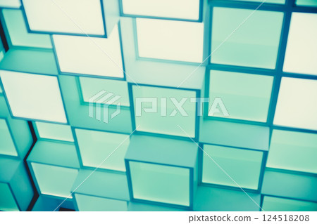 modern futuristic square rectangle green blue light contemporary style wall pattern for background modern futuristic square rectangle green blue light contemporary style wall pattern for background 124518208