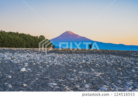 Sunrise and Mount Fuji as seen from Miho no Matsubara in Shizuoka City (Shizuoka Prefecture) Sunrise and Mount Fuji as seen from Miho no Matsubara in Shizuoka City (Shizuoka Prefecture) 124518553