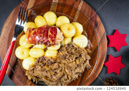 Chicken breast wrapped with bacon. Chicken breast wrapped with bacon. 124518940