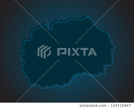 Vector map North Macedonia on the radar screen Vector map North Macedonia on the radar screen 124519467