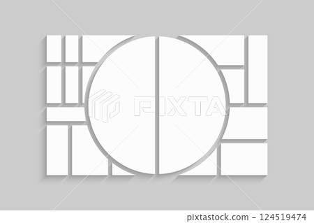 Template collage of fourteen frames, images, photo Template collage of fourteen frames, images, photo 124519474