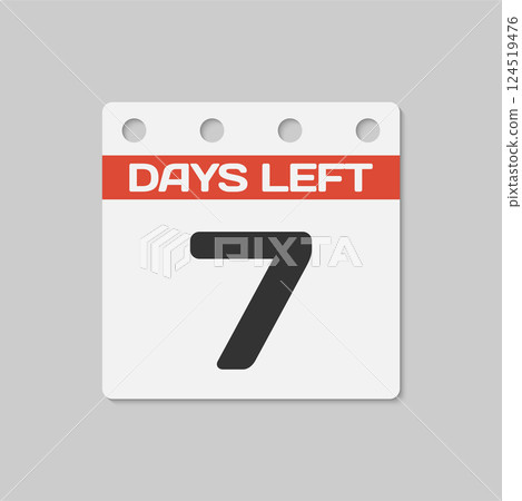 Countdown daily page calendar icon - 7 days left 124519476