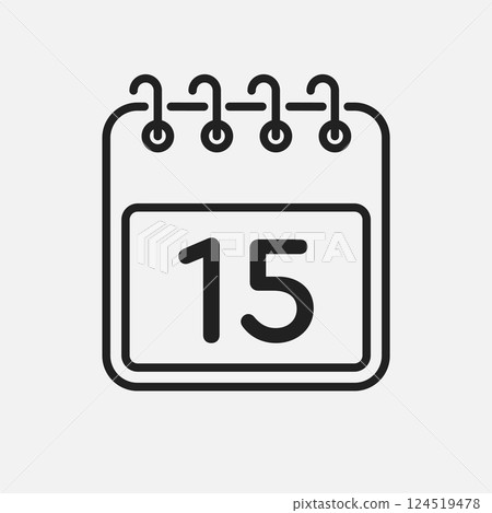 Vector icon page calendar - day 15 Vector icon page calendar - day 15 124519478