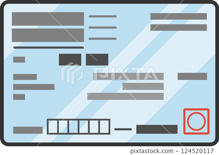 Health insurance card (insurance card) front illustration color vector icon blue 124520117