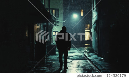 Man With A Haunting Presence In The Darkness 124520179