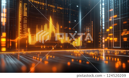 Digital Screen With Stock Market Data 124520209