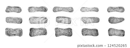 Grunge chalk, crayon texture abstract shape frames set. Vector stock illustration isolated on white background for design template text business presentation, highlight advertising, special offer. EPS 124520265