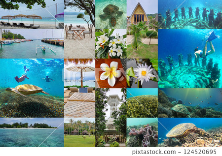 Collage about Gili island, Indonesia 124520695