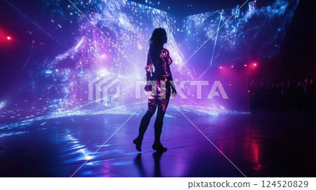 An Abstract Dance of Light Featuring Colorful Figures That Captivates the Imagination 124520829