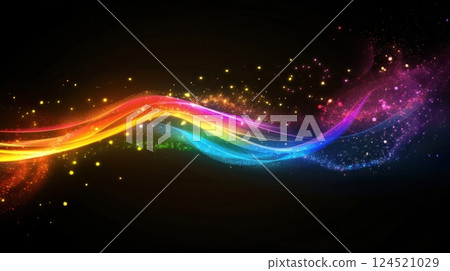 A Dark Background With A Vibrant Rainbow 124521029