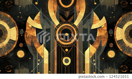 Art Deco-Inspired Pattern Abstract Background 124521031