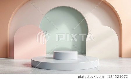 Branding Presentation Mockup with Podium 124521072