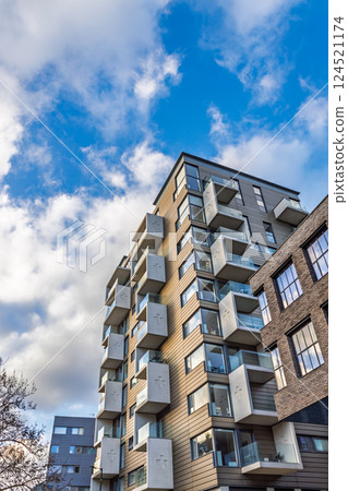 New Residential Development Featuring Balconies and Modern Architecture, London New Residential Development Featuring Balconies and Modern Architecture, London 124521174
