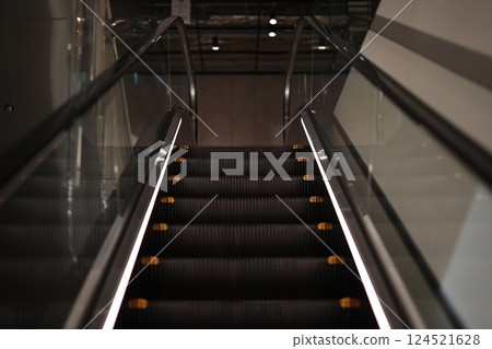 Modern escalator 124521628