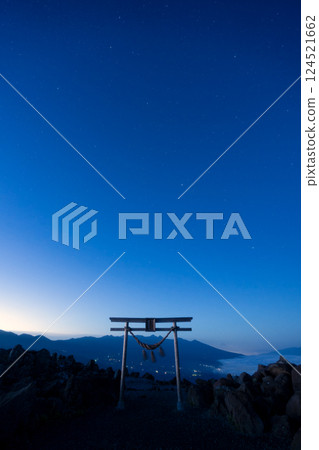 Kurumayama Shrine at dawn in Suwa City, Nagano Prefecture 124521662
