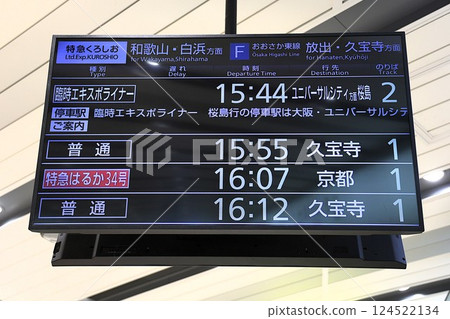 [JR West] Departure sign at Shin-Osaka Station (Umeda Freight Line/Osaka East Line) 124522134