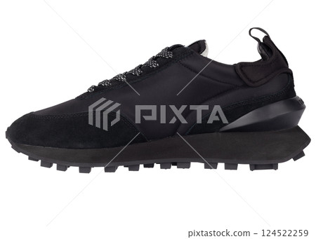 Black Trail Running Sneaker with Rugged Sole Black Trail Running Sneaker with Rugged Sole 124522259