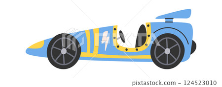 Motorsport racing car hand-drawn print 124523010