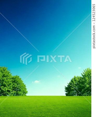 Blue sky and fresh greenery 124523065