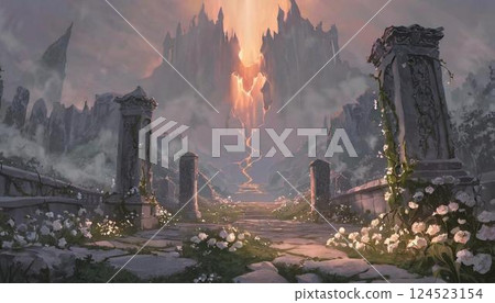 低角度拍攝熔岩流向石橋 124523154