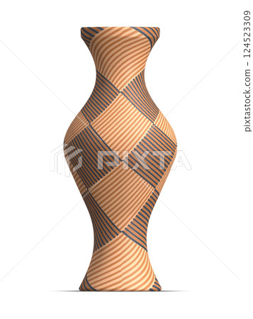 flower vase with painted pattern design. Vector illustration 124523309