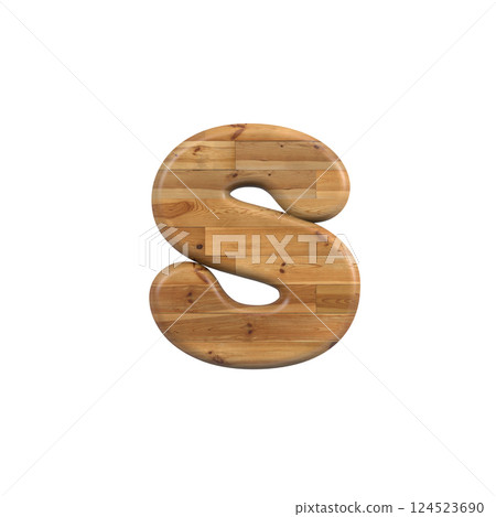 Wood letter S - Lowercase 3d pine font - Suitable for Decoration, nature or wood related subjects Wood letter S - Lowercase 3d pine font - Suitable for Decoration, nature or wood related subjects 124523690