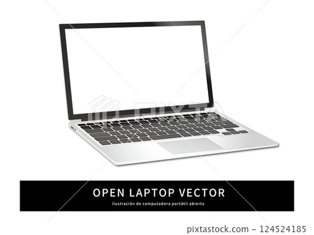 打開筆記型電腦向量 124524185