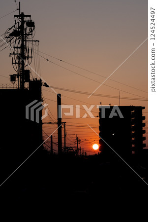 The setting sunset The setting sunset 124524497
