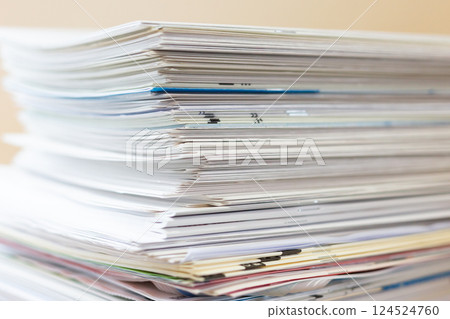 Stacks of paper documents Stacks of paper documents 124524760