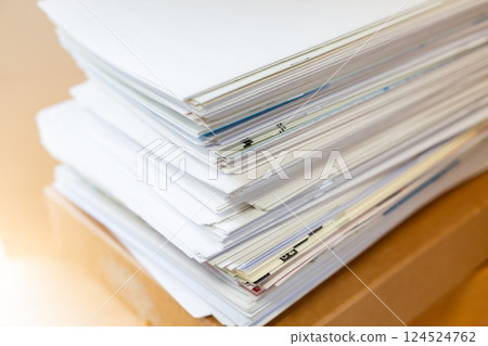 Stacks of paper documents Stacks of paper documents 124524762