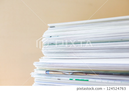 Stacks of paper documents Stacks of paper documents 124524763