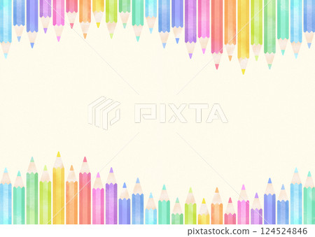 Colorful watercolor pencil frame 124524846