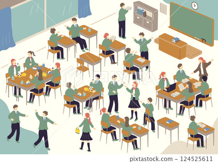 學生們享受學校生活 124525611