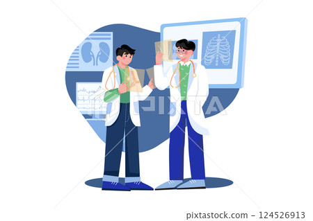 X-ray Analysis Illustration concept on white background 124526913
