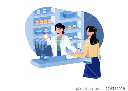 Medical Pharmacy Illustration concept on white background 124526919