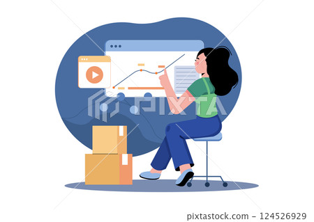 Employees Working On Sales Growth Employees Working On Sales Growth 124526929