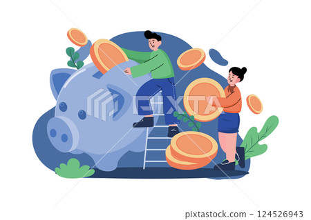 Crypto Saving Illustration concept on white background Crypto Saving Illustration concept on white background 124526943