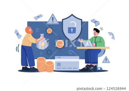 Crypto crime Illustration concept on white background Crypto crime Illustration concept on white background 124526944