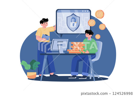 Crypto Protection Illustration concept on white background Crypto Protection Illustration concept on white background 124526998