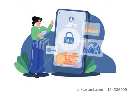 Crypto Security Illustration concept on white background Crypto Security Illustration concept on white background 124526999