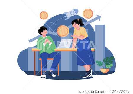 Crypto Analytics Illustration concept on white background 124527002