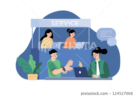 Financial Consulting Service Illustration concept. A flat illustration isolated on white background 124527008