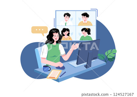 Business discussion on online meeting Business discussion on online meeting 124527167