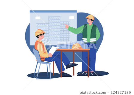 Construction site planning process Construction site planning process 124527189