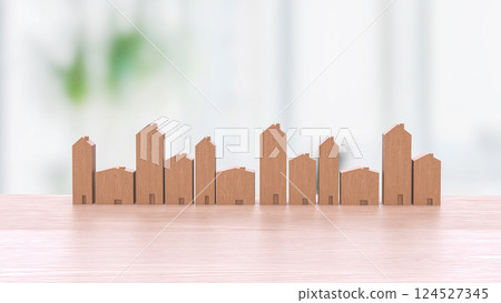 The House wood for property or real estate concept 3d Rendering. 124527345