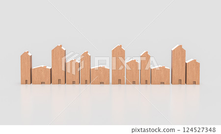 The House wood for property or real estate concept 3d Rendering. 124527348