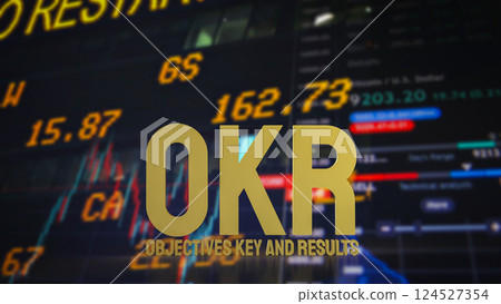 The OKR or  Objective and Key Results for Business concept 3d Rendering. 124527354