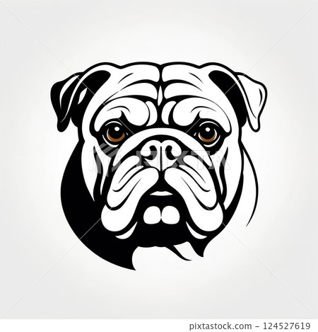 正面鬥牛犬插圖 124527619