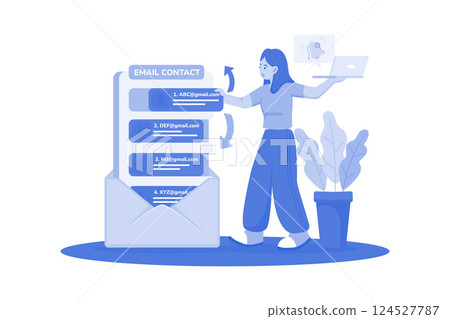 Users create and manage contact lists. 124527787